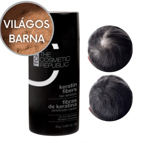 TCR Keratin Fiber - 2in1 hajépítő keratin szál és hajdúsító por - light brown/világos barna 25g