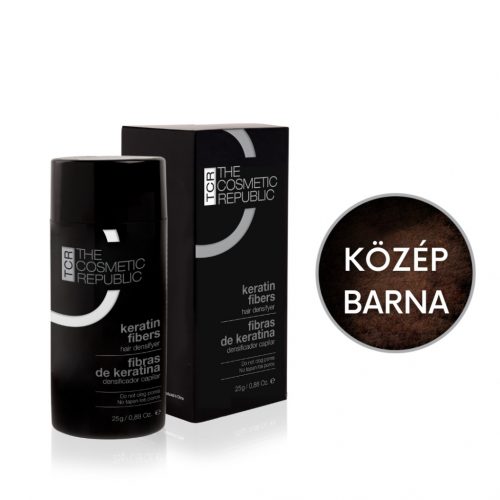 TCR Keratin Fiber - hajdúsító por keratin rostokkal - medium brown/közép barna 25g